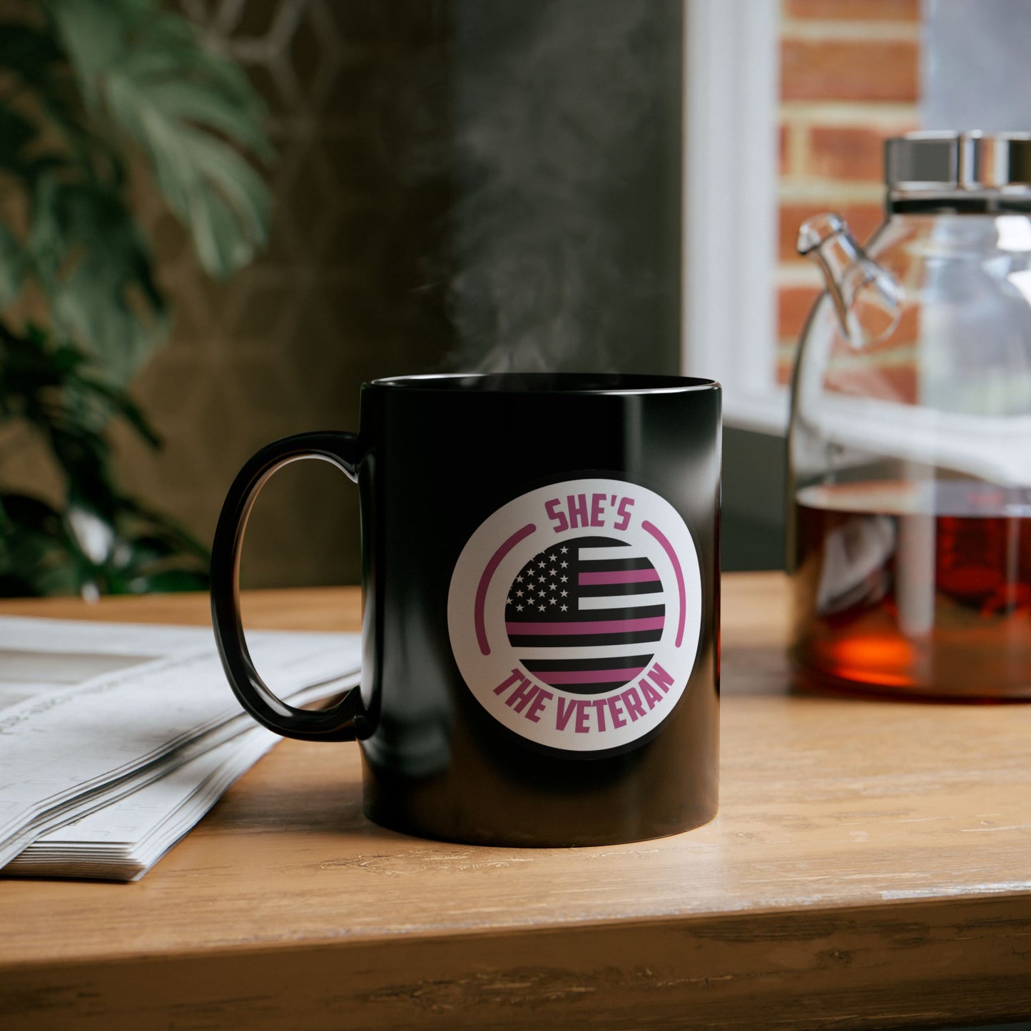 Veteran Pride Black Mug - 11oz