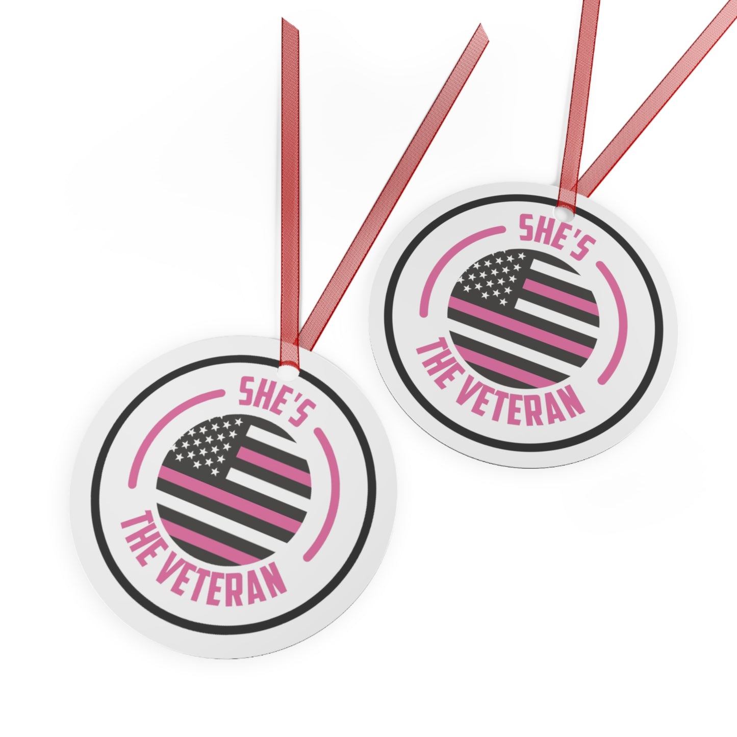 Veteran's Pride Metal Ornament - Celebrate, Honor, Memorial, Tree Decoration, Personalized Gift