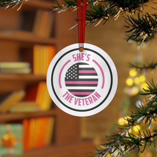 Veteran's Pride Metal Ornament - Celebrate, Honor, Memorial, Tree Decoration, Personalized Gift